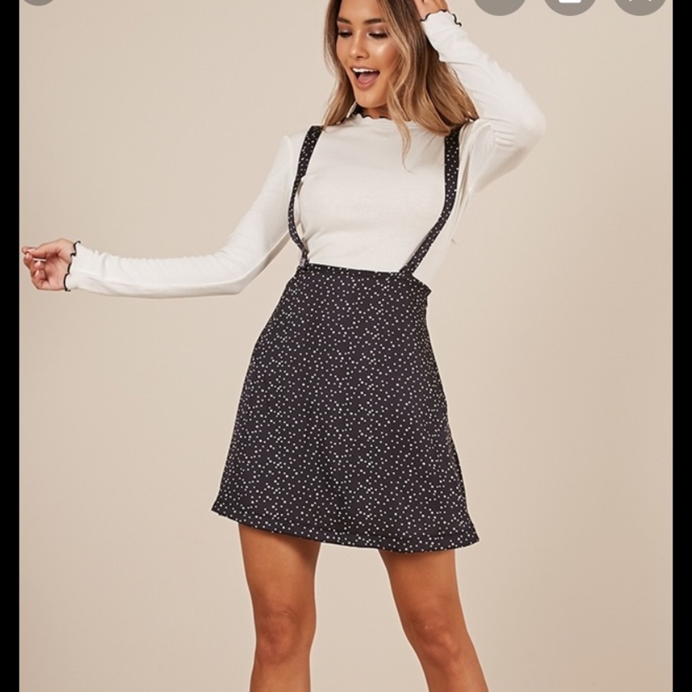 NWOT Showpo The Distance Black Spot Skirt